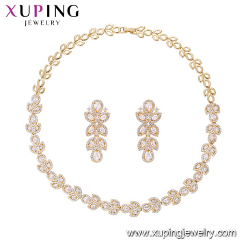 64630 Xuping Fabricant de bijoux de mode chine 18K charmant plaqué or ensemble de bijoux imitation bijoux